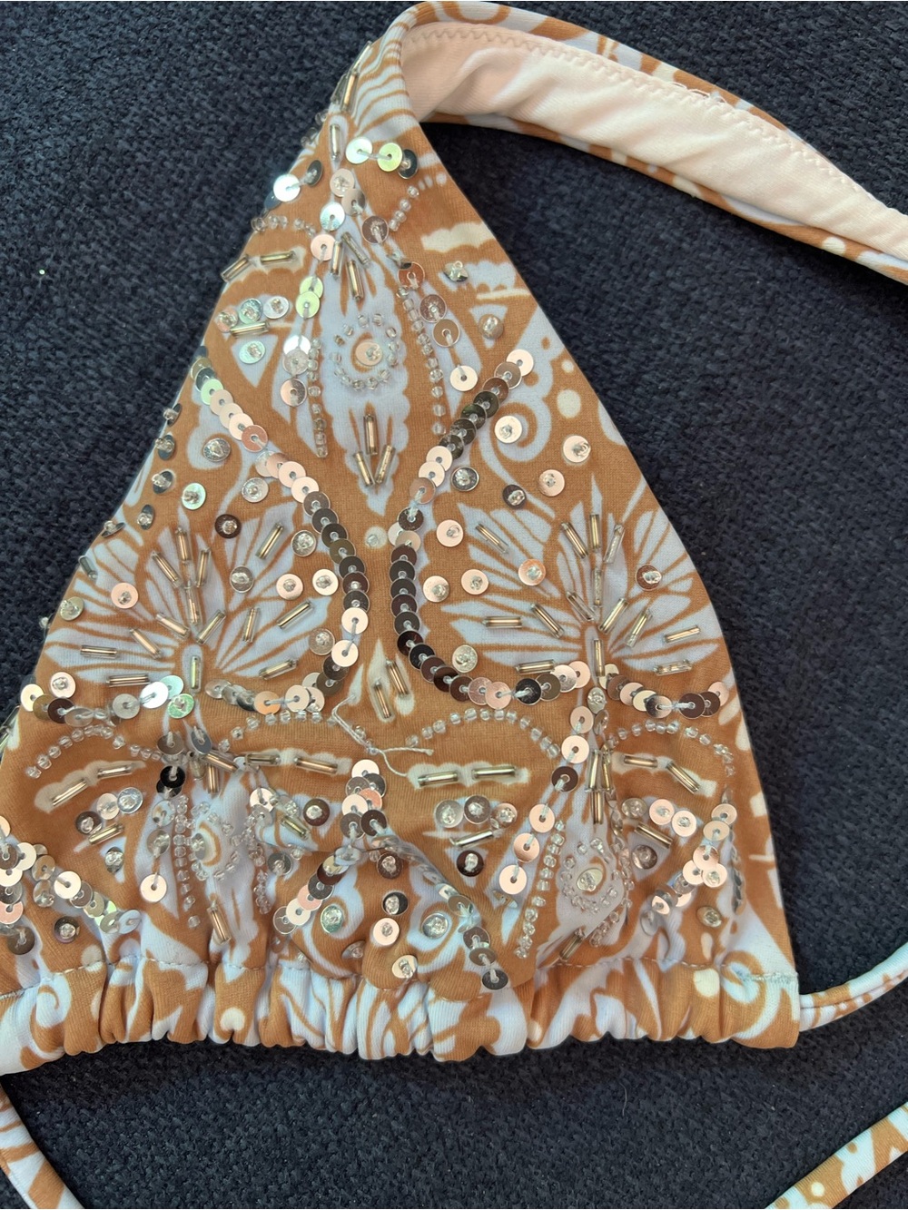 Victoria's Secret Cream and Tan Printed Triangle Bikini - Picture 3 of 5
